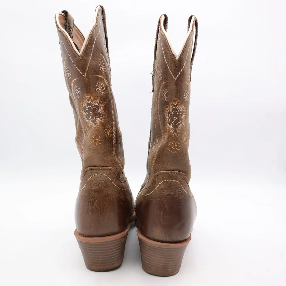 Justin Gypsy Women’s Size 10 B Cowgirl Western Boot Brown Leather Pull On - Picture 5 of 9